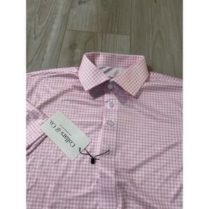 Collars and Co  Collar Polo Geometric Pattern Size S Ghingham